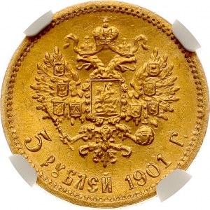 Russia 5 Roubles 1901 ФЗ NGC MS 66