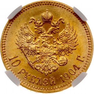 Rusko 10 rubľov 1904 АР NGC MS 64
