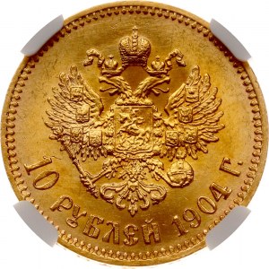 Rosja 10 rubli 1904 АР NGC MS 64