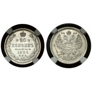 Russland 20 Kopeken 1904 СПБ-AP NGC MS 66