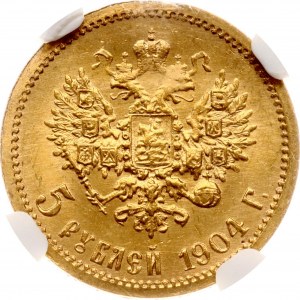 Russland 5 Rubel 1904 АР NGC MS 67