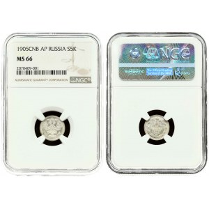 Russia 5 Kopecks 1905 СПБ-АР NGC MS 66