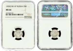 Rosja 5 kopiejek 1905 СПБ-АР NGC MS 66