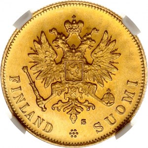 Rosja Za Finlandię 10 Markkaa 1913 S NGC MS 67