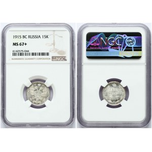 Russia 15 Kopecks 1915 ВС NGC MS 67+