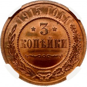 Rusko 3 kopějky 1915 NGC MS 65 RD TOP POP