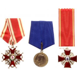 Set of 2 orders & 1 medal with documents of Nikolaj Rodkiewicz - Livland Treasury Chamber (Riga)
