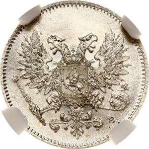 Rusko pro Finsko 25 Pennia 1917 S NGC MS 68 TOP POP