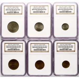 Russia USSR Uniface Die Trials ND (1961) NGC BRILLIANT UNCIRCULATED Lot of 6 pcs