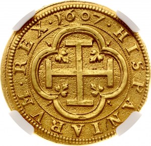 Španělsko Segovia 4 escudos 1607 C Segovia NGC MS 62 TOP POP
