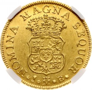 Hiszpania 2 Escudos 1749 MJB NGC MS 61 TOP POP