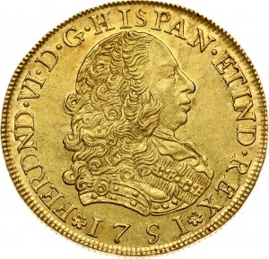 Hiszpania Za Peru 8 Escudos 1751 LMJ