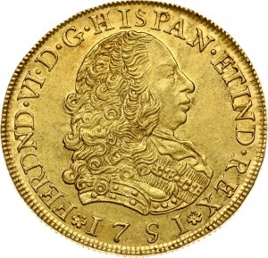 Španělsko Pro Peru 8 Escudos 1751 LMJ