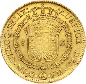 Španielsko pre Mexiko 8 escudos 1789 FM