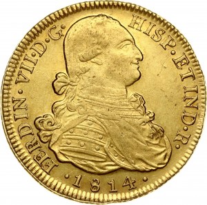 Spagna per Cile 8 Escudos 1814 So FJ