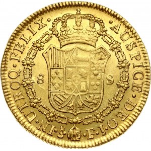 Spagna per Cile 8 Escudos 1814 So FJ
