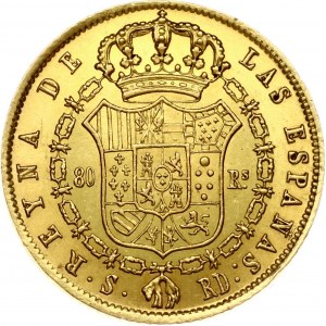 Espagne 80 Reales 1847 SRD