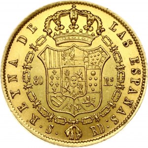 Espagne 80 Reales 1847 SRD