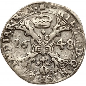 Pays-Bas espagnols Tournai 1/2 Patagon 1648 (R3)