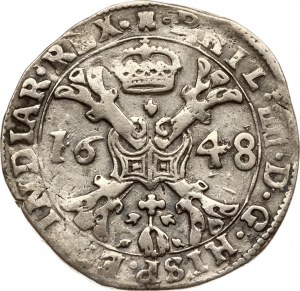 Španělské Nizozemsko Tournai 1/2 Patagon 1648 (R3)