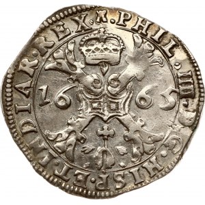 Spanische Niederlande Tournai 1/2 Patagon 1665 (R3)
