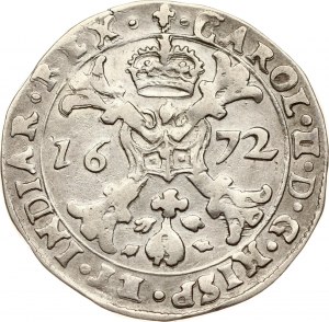 Pays-Bas espagnols Flandres 1/2 Patagon 1672 (R1)