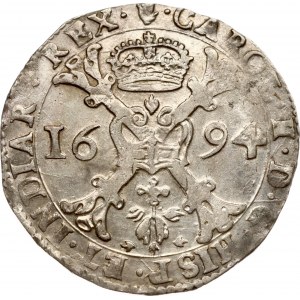 Spanish Netherlands Brabant Patagon 1694 Antwerp (R1)