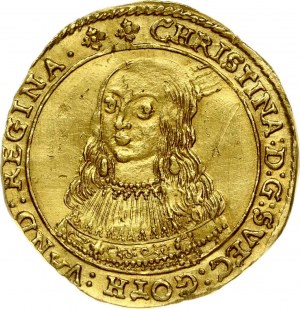 Švédsko Erfurtský dukát 1645 Christina