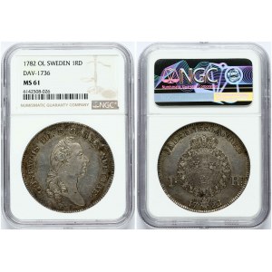 Sweden Riksdaler 1782 OL NGC MS 61