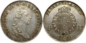 Švédsko Riksdaler 1782 OL NGC MS 61