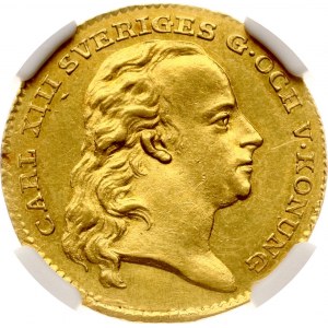 Švédsky dukát 1812 OL NGC UNC DETAILY
