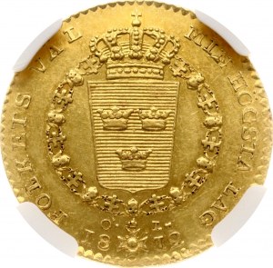 Švédsky dukát 1812 OL NGC UNC DETAILY