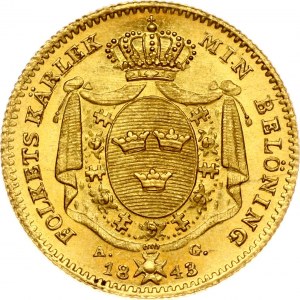 Švédsko Ducat 1843 AG