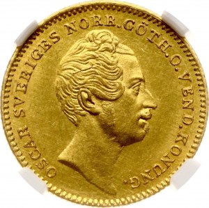 Suède Ducat 1847/4 AG NGC MS 62