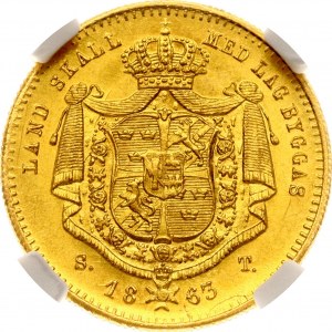 Sweden Ducat 1863 ST NGC MS 64