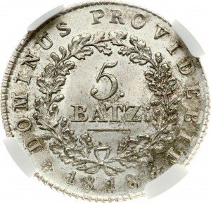 Bern 5 Batzen 1818 NGC MS 64