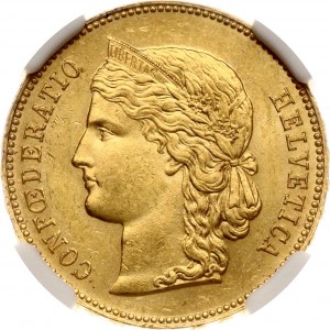 Suisse 20 Francs 1890 B NGC MS 62