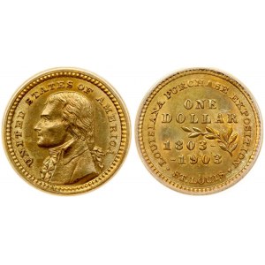 USA 1 zlatý dolar 1903 Jefferson PCGS Genuine