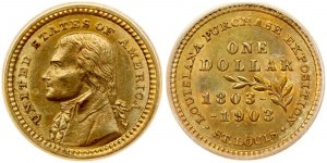 USA 1 zlatý dolár 1903 Jefferson PCGS pravý