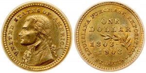 USA 1 zlatý dolar 1903 Jefferson PCGS Genuine