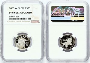 USA 25 dollari 2003 'Aquila di platino americana' NGC PF 67 ULTRA CAMEO