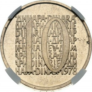 Jugoslávie 10 Dinara 1978 vzor NGC PF 64 TOP POP