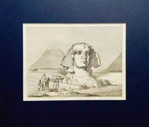 Carl Merkel (1817-1897), Set of 3 copper engravings (Abu Simbel, Sphinx, Egyptian Warriors), 1856