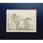 Carl Merkel (1817-1897), Ensemble de 3 gravures sur cuivre (Abou Simbel, Sphinx, Guerriers égyptiens), 1856