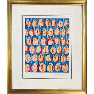 Edward Dwurnik (1943 - 2018), Tulipes roses, incographie, 2016