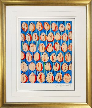 Edward Dwurnik (1943 - 2018), Růžové tulipány, inkografie, 2016