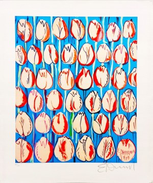 Edward Dwurnik (1943 - 2018), Ružové tulipány, inkografia, 2016