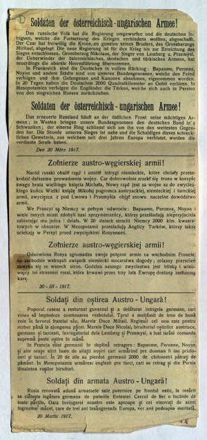 vojáci rakousko-uherské armády! - 20.03.1917
