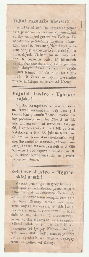 Vojaci rakúsko-uhorskej armády! - 1918