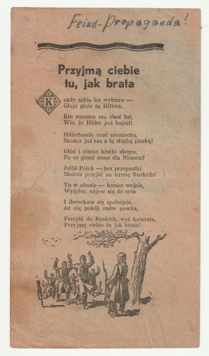 RECEIVE YOU here, like a brother - two-sided leaflet calling on Poles to go to the side of the Red Army